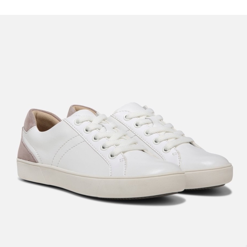 Naturalizer Morrison White/Taupe Leather Sneaker -8m-Euc